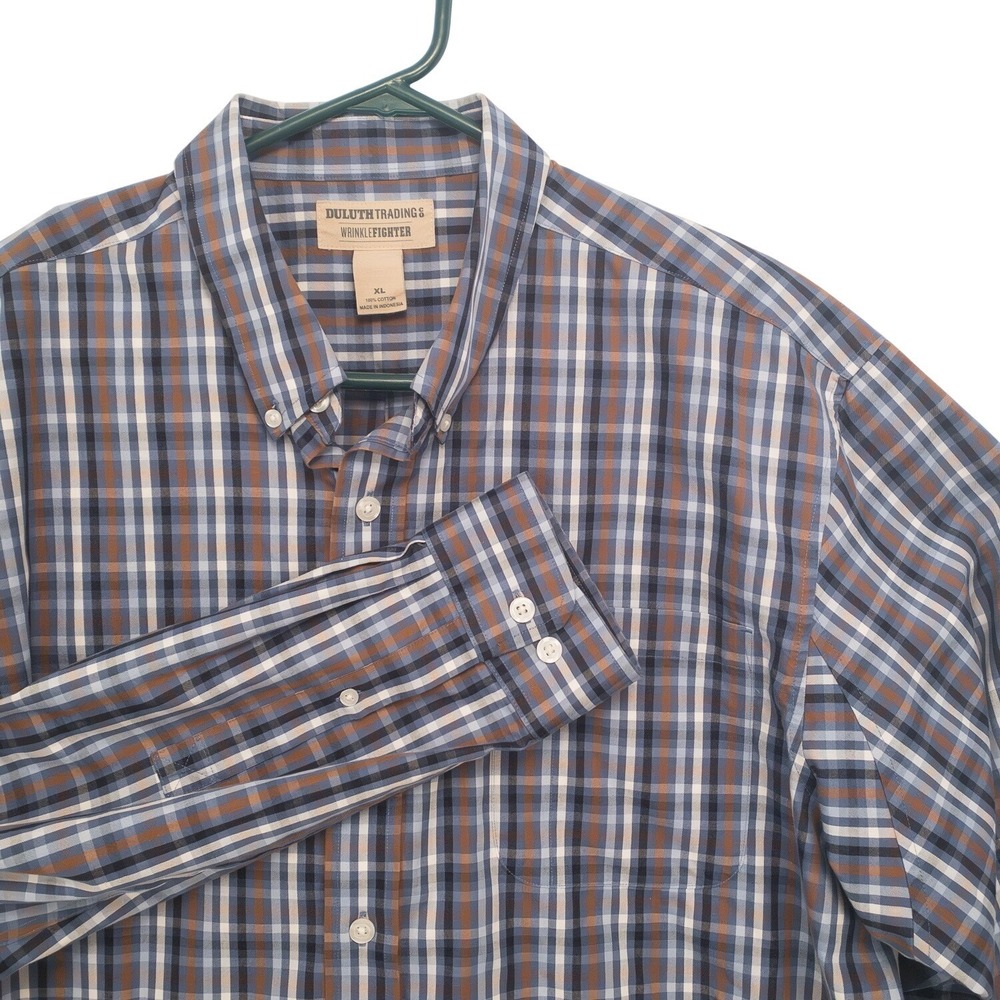 Duluth Trading Co WrinkleFighter Mens XL Plaid Button Down Long Sleeve Shirt - Picture 1 of 10
